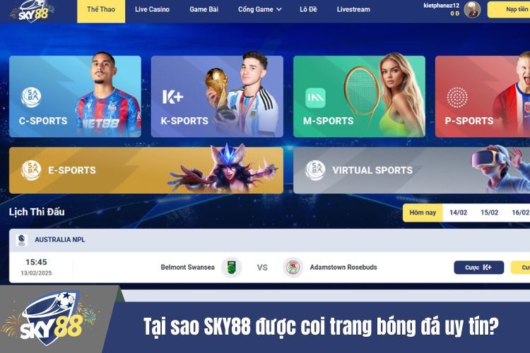 Tại sao SKY88 được coi trang bóng đá uy tín?